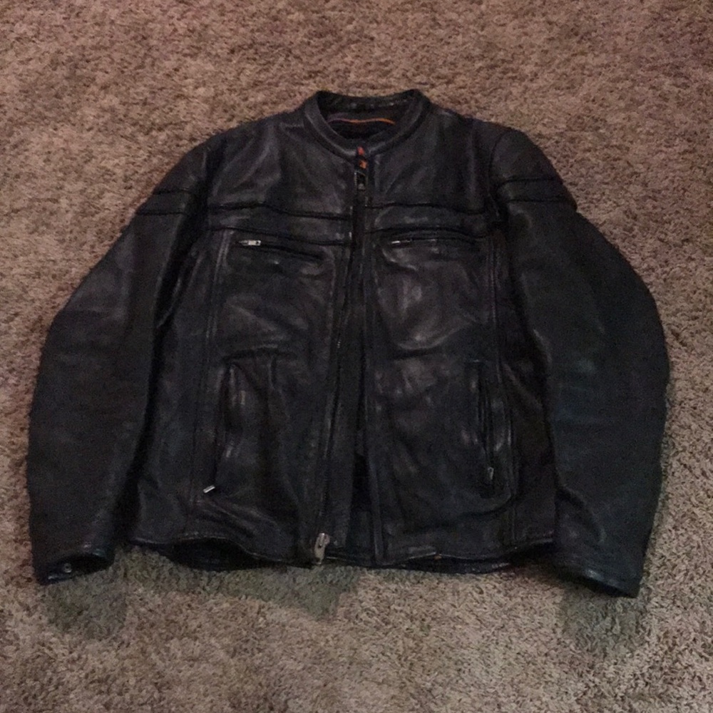 Leather motorcycle jacket
